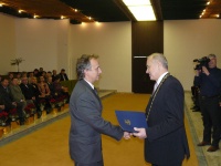 Ocenenie preberá Ing. Imrich Kónya, organizačný vedúci FS Orgonina
